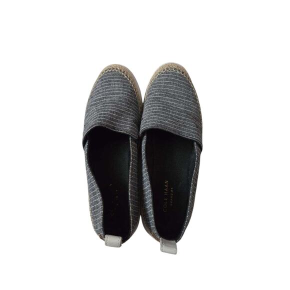 Cole Haan canvas Espadrille slip on women's shoes size 8 blue white‎ stripes - Picture 8 of 8